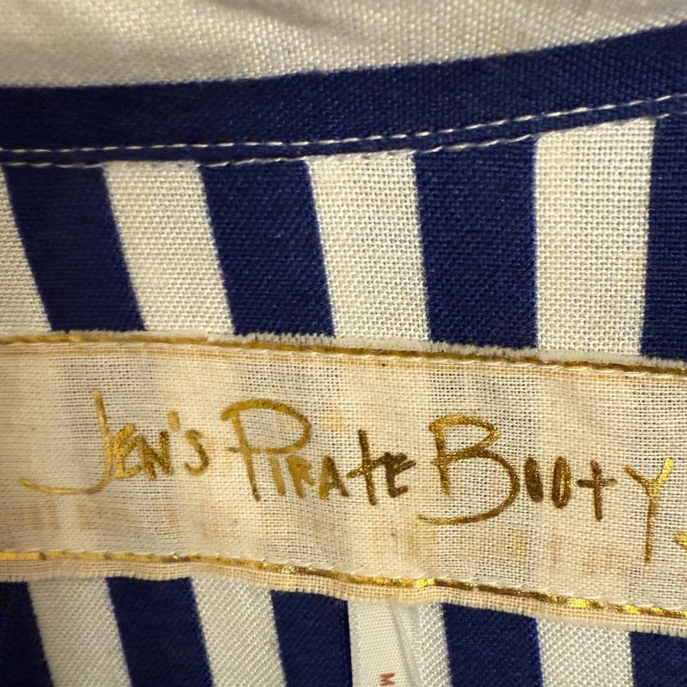 NWT Jen’s Pirate Booty Blue and White Striped dress XL with tie waist $128 - Picture 3 of 3